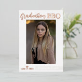 Invitation En Aluminium Real Foil Moderne Graduation Photo Party BBQ (Debout devant)
