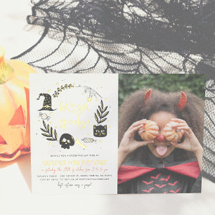 Invitation En Aluminium Real Foil Obtient Éffrayant Halloween Photo Annive