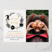 Invitation En Aluminium Real Foil Obtient Éffrayant Halloween Photo Annive (Recto)