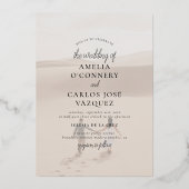 Invitation En Aluminium Real Foil | Typografy Modern Photo Wedding (Verso)
