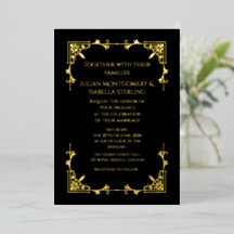 Real Gold Foil Black Tie Royal Regency wedding