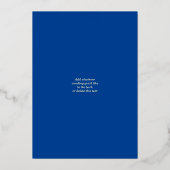 Invitation En Aluminium Real Gold Foil Blue Star de David Bat mitzvah (Verso)