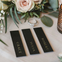 Real Gold Foil Mariage Black Name Balise Place Car