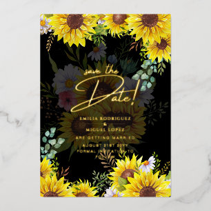 Invitation En Aluminium Real Gold Foil Pampas Mariage Grass Enregistrer La