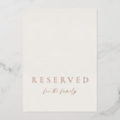Invitation En Aluminium  Real Gold Foil Reserved Seating Sign (Devant)