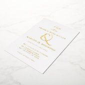 Invitation En Aluminium Real Gold Foil Simple Elegant Mariage blanc (Rotation)