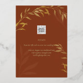 Invitation En Aluminium Real GOLD FOIL Terracotta Enregistrer le Mariage d (Verso)