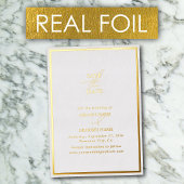 Invitation En Aluminium Real Gold Foil White & Gold Wedding Enregistrer la