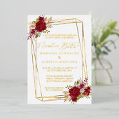 Invitation En Aluminium Real Gold Mariage espagnol Nuestra Boda (Debout devant)