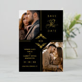 Invitation En Aluminium Real Golden Sophisticated Ornament Flourish (Debout devant)