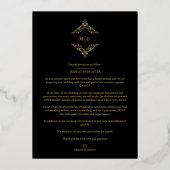 Invitation En Aluminium Real Golden Sophisticated Ornament Flourish (Verso)