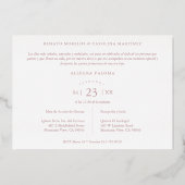 Invitation En Aluminium Real Rose Gold Quinceañera Branches tendance Espag (Verso)