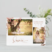 Invitation En Aluminium Real Rose Gold Quinceañera Branches tendance Espag (Debout devant)