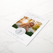 Invitation En Aluminium Real Silver Romantic Floral Wreath Photo (Rotation)