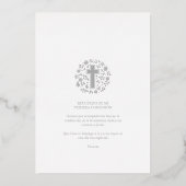 Invitation En Aluminium Real Silver Romantic Floral Wreath Photo (Verso)