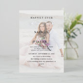 Invitation En Aluminium Réception après mariage photo de fête v2 (Debout devant)