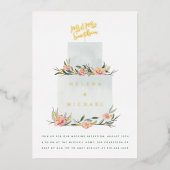 Invitation En Aluminium Réception de mariage de gâteau mariage (Recto)