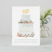 Invitation En Aluminium Réception de mariage de gâteau mariage (Debout devant)