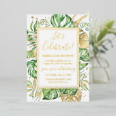 Invitation En Aluminium Réception de mariage de l'Elopement tropical (Debout devant)