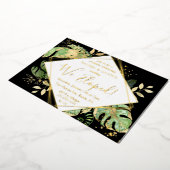 Invitation En Aluminium Réception de mariage de l'Elopement tropical Noir  (Rotation)