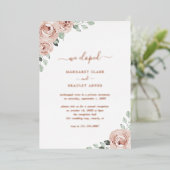 Invitation En Aluminium Réception de mariage élégante avec poussière flora (Debout devant)