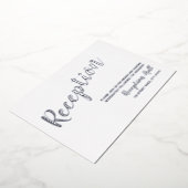 Invitation En Aluminium Réception de mariage moderne Script Argent (Rotation)