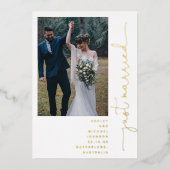 Invitation En Aluminium Réception de mariage moderne uniquement 2 photo or (Recto)