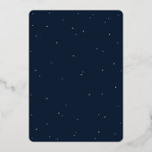 Invitation En Aluminium Réception de mariage Navy Snowberry+Eucalyptus uni (Verso)