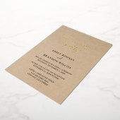 Invitation En Aluminium Réception De Mariage Rustique Élégante D'Or Modern (Rotation)