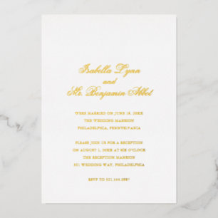 Invitation En Aluminium Réception de mariage traditionnelle formelle éléga