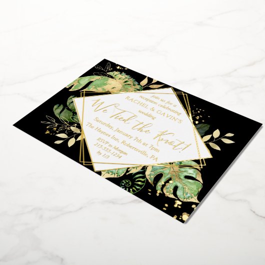 Invitation En Aluminium Réception de mariage tropicale avec fuite en avant (Rotation)