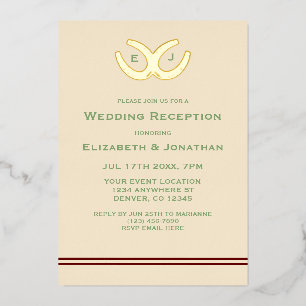 Invitation En Aluminium Réception de mariage Western Horseshoes