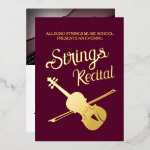 Invitation En Aluminium Récital de violon classique école de musique