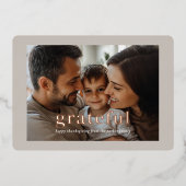 Invitation En Aluminium "Reconnaissant" Rose-Gold-Foil, Photo (Recto)