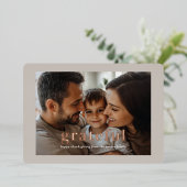 Invitation En Aluminium "Reconnaissant" Rose-Gold-Foil, Photo (Debout devant)