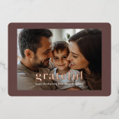 Invitation En Aluminium "Reconnaissant" Rose-Gold-Foil, Photo (Recto)