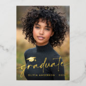 Invitation En Aluminium Récupération de photo casquette de script minimal (Recto)