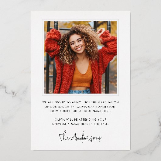 Invitation En Aluminium Récupération de photo casquette de script minimal  (Verso)