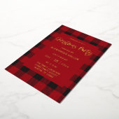 Invitation En Aluminium Red Buffalo Plaid Flannel fête de Noël (Rotation)