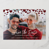 Invitation En Aluminium Red, Coeurs de Bourgogne Thème Mariage de la Saint (Recto)