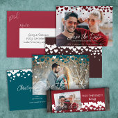 Invitation En Aluminium Red, Coeurs de Bourgogne Thème Mariage de la Saint