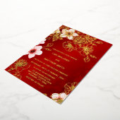 Invitation En Aluminium Red Gold Cherry Blossom Chinese Wedding (Rotation)