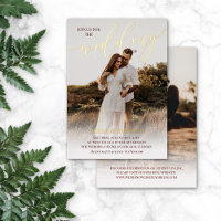 Red Joignez-vous à nous Gold Script Photo Mariage 