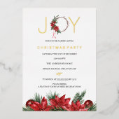 Invitation En Aluminium Red Joy Christmas Party Foliage Wreath (Recto)