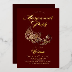 Invitation En Aluminium Red Masquerade
