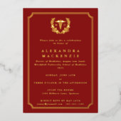Invitation En Aluminium Red MD Caduceus+Laurel Wreath Graduation (Recto)