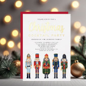 Invitation En Aluminium Red Nutcracker Noël Cocktail Party Gold