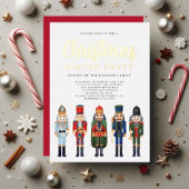 Invitation En Aluminium Red Nutcracker Noël Dinner Party Gold