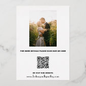 Invitation En Aluminium Red Poppies Floral Photo QR Code Mariage (Verso)