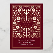 Invitation En Aluminium Red Royal Médieval Mariage d'épée Enregistrer la d (Recto)